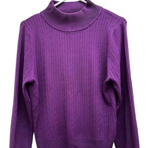 BIANCA Nygard Petite Long Sleeve Silk Cotton Blend Sweater EUC